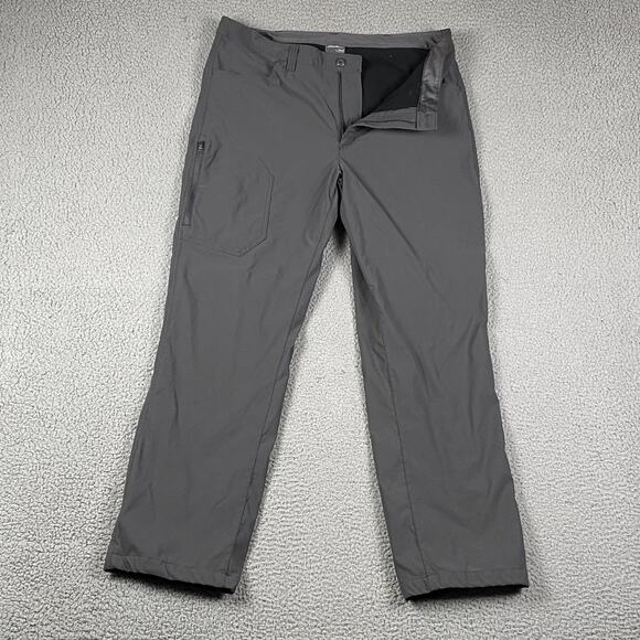 Eddie Bauer Men's 38x32 Fleece Lined Tech Pants Warm Hiking Winter Gray - Picture 2 of 11